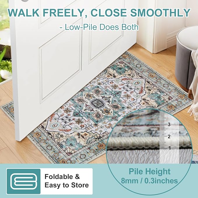WILLSUN Washable Area Rugs, 4x6 Non-Slip Boho Large Area Rugs - Image 4