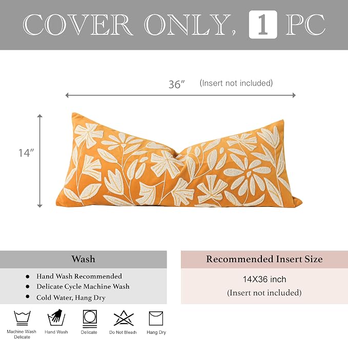 BlissBlush Fall Throw Pillow Cover 14x36 Long Body Lumbar Throw Pillow - Image 4