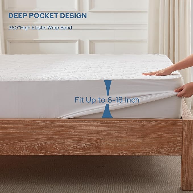 BEDLORE Waterproof Mattress Protector, California King Size Noiseless Mattress - Image 4