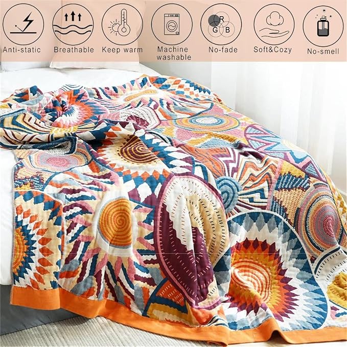 Cotton Throw Blanket for Couch 100% Cotton Blankets for Bed - Image 6