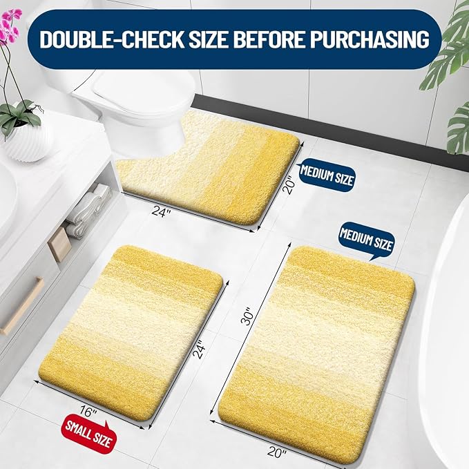 OLANLY Bathroom Runner Rugs 59x24, Extra Soft Absorbent Microfiber Bath Rugs - Image 2