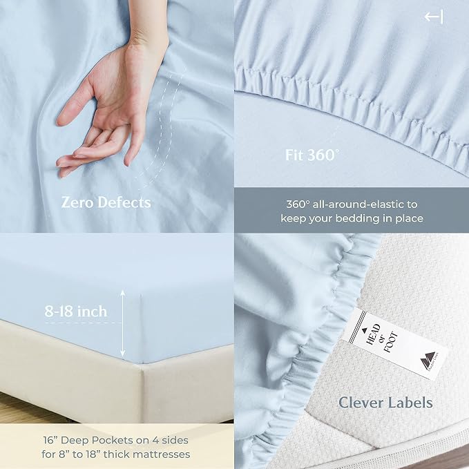 Mayfair Linen 100% Cotton Bed Sheets King Sheet Set - Image 7