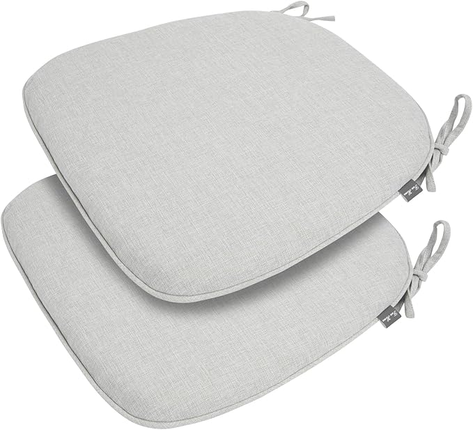 Outdoor Chair Cushions Set of 2, Patio Seat Cushion 17"x16"x2", U-Shaped Dining by FUNHOME