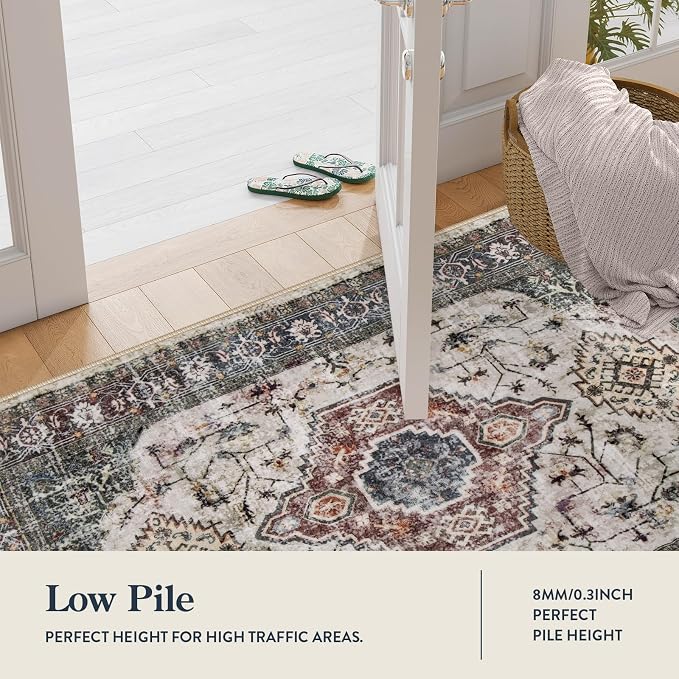 Lahome Oriental Hallway Runner Rug, 2.5x8 Kitchen Runner Non Slip Ultra-Thin - Image 2