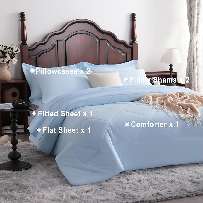 NTBAY Queen Comforter Set with Sheets, 7 Pieces Soft and Breathable Queen - Image 4
