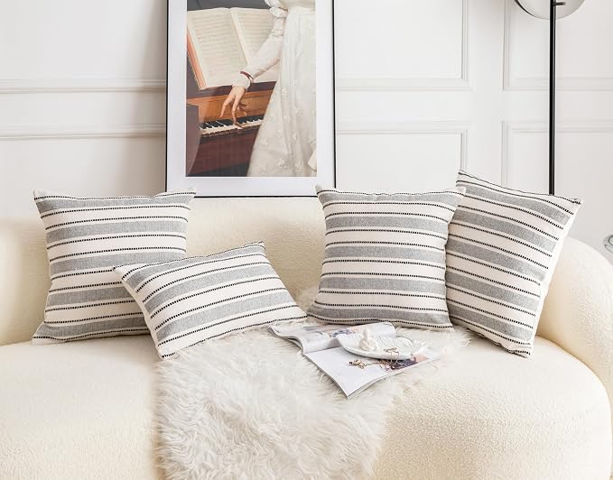 Decorative Boho Throw Pillow Covers, Farmhouse Textured Pillow Case, 20 x 20 - Image 7