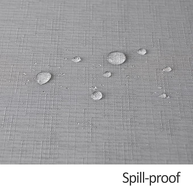 maxmill 2 Pack 60 x 84 Inch Light Grey Faux Linen Textured Rectangle Tablecloth - Image 5