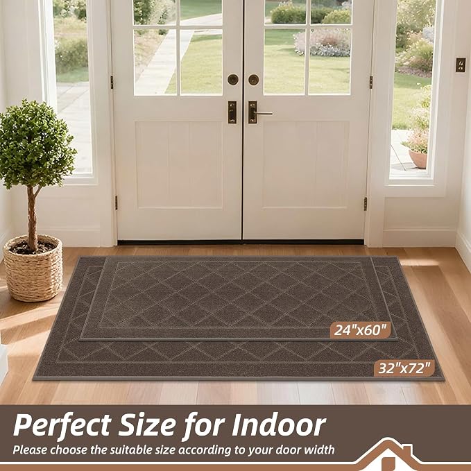 BEQHAUSE Dirt Trapper Door Mat 32" x 72", Doormat Non-Slip Entryway Rugs - Image 2