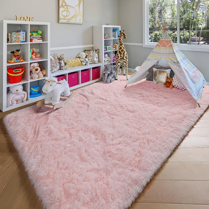 ONASAR Pink Rugs for Bedroom Girls, Fluffy 4x6 Soft Plush Fuzzy Shaggy Kids - Image 4
