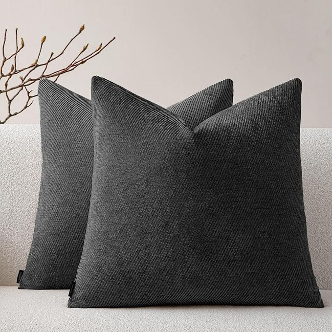 a moment Pack of 2 Decorative Chenille Throw Pillow Covers by amoment