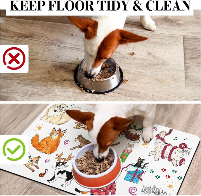 Dog Food Mats for Floors, Absorbent Dog Bowl Mats for Food and Water, Quick Dry - Image 3