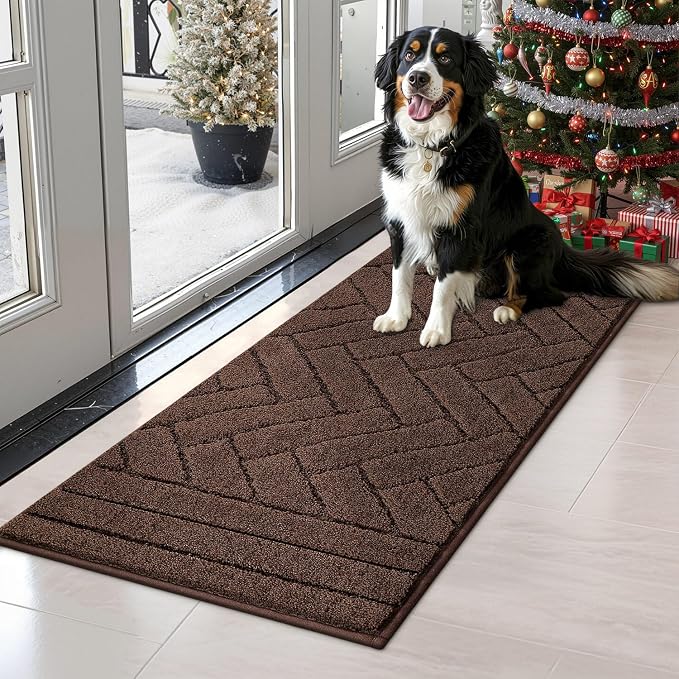 Tindbea Dog Mat for Muddy Paws, Absorbs Moisture Dirt Non-Slip Washable Mud Mat by Unknown