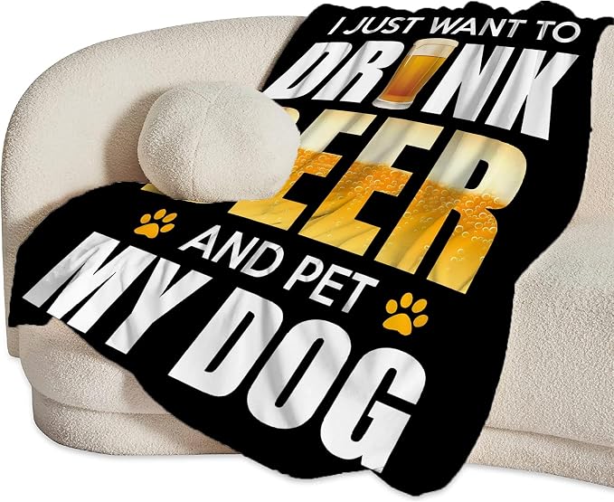 Funny Beer and Dog Throw Blanket - Image 6