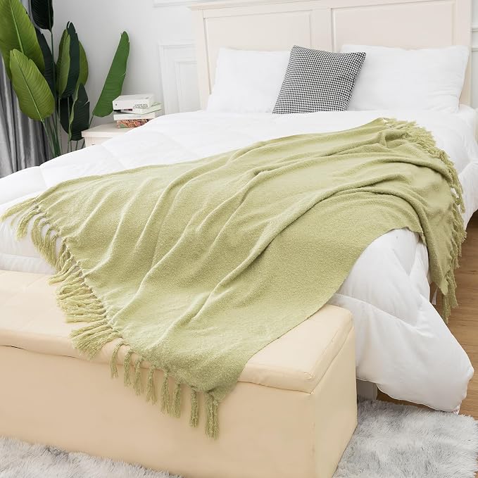 Gealaek Sage Green Throw Blanket Lightweight Fuzzy Soft Cozy Decorative Blankets - Image 4