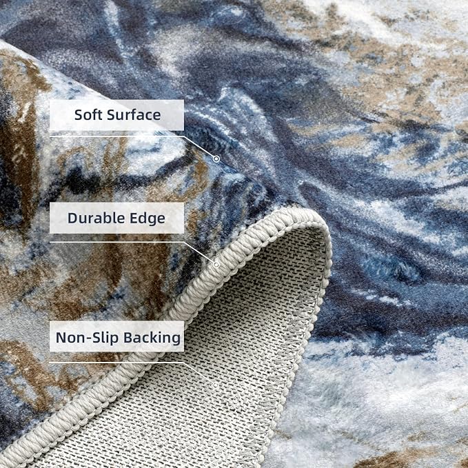 2x10 Runner Rug for Hallways Kitchen Modern Abstract Washable Rug Soft Non Slip - Image 7