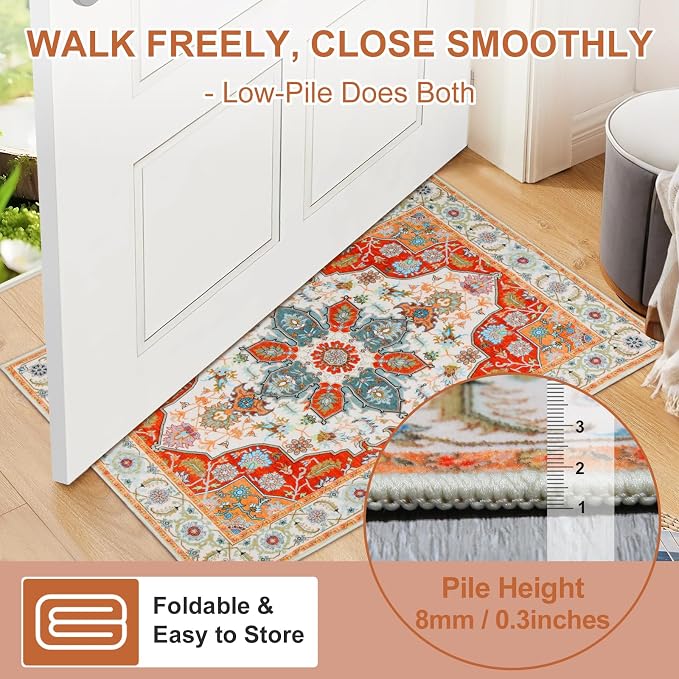 WILLSUN Washable Area Rugs, 8x10 Non-Slip Boho Large Area Rugs - Image 4