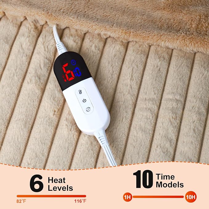 Electric Blanket, Soft Stripe Heated Blanket - Image 3