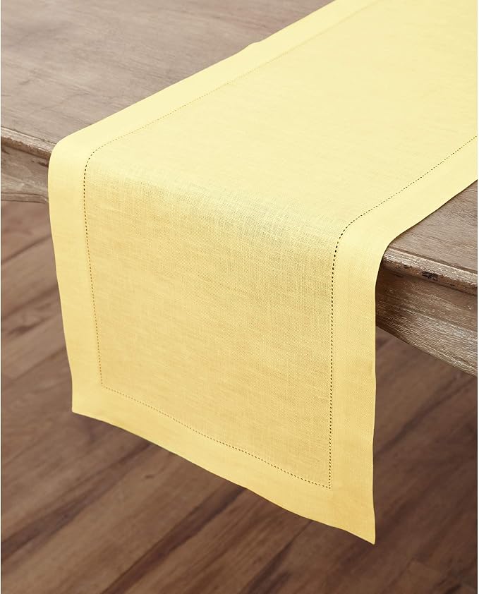 Solino Home Linen Yellow Table Runner 144 Inches Long - Image 3