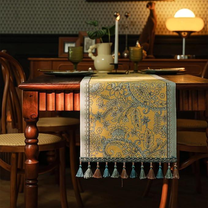 13×72 Inch Table Runner, Retro-Luxury Tassels Series - Image 5