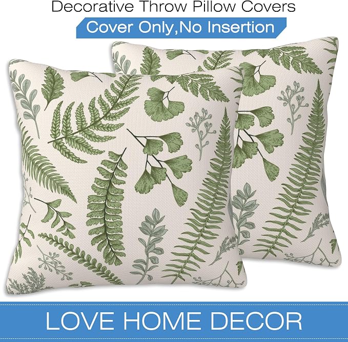 Leaves and Herbs Throw Pillow Cover Case Vintage Floral Botanical Throw Pillows - Image 3