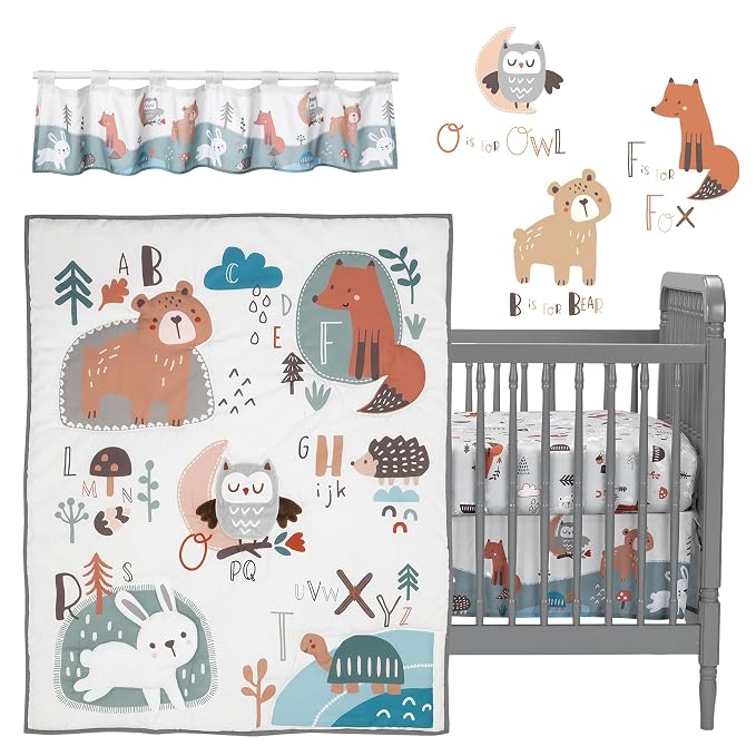 Bedtime Originals Animal Alphabet 5-Piece Infant Nursery Baby Crib Bedding Set - Image 3