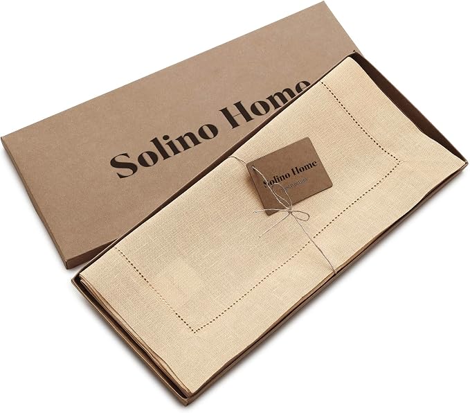 Solino Home Linen Beige Table Runner 120 Inches Long - Image 5