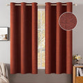 MIULEE Linen Curtains Soild 100% Blackout Thermal Insulated Burnt Orange Fall by MIULEE