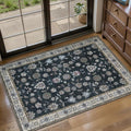 Tangsoo Vintage Floral Black 2x3 Washable Rugs by Tangsoo