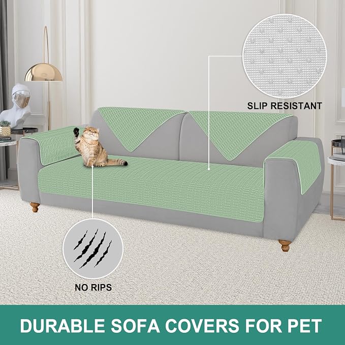Foxdecor Couch Covers for Sofa, Chaise Cover Sofa Seat Covers, Anti-Slip Dog - Image 5