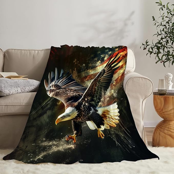 American Eagle Blanket Bald Eagle Throw Blanket Eagle Gifts and Decor American - Image 7