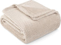 PAVILIA Beige Cream Throw Blanket by PAVILIA