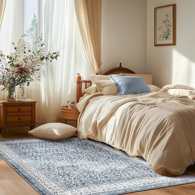 jinchan Floral 5x7 Area Rugs for Bedroom - Image 4