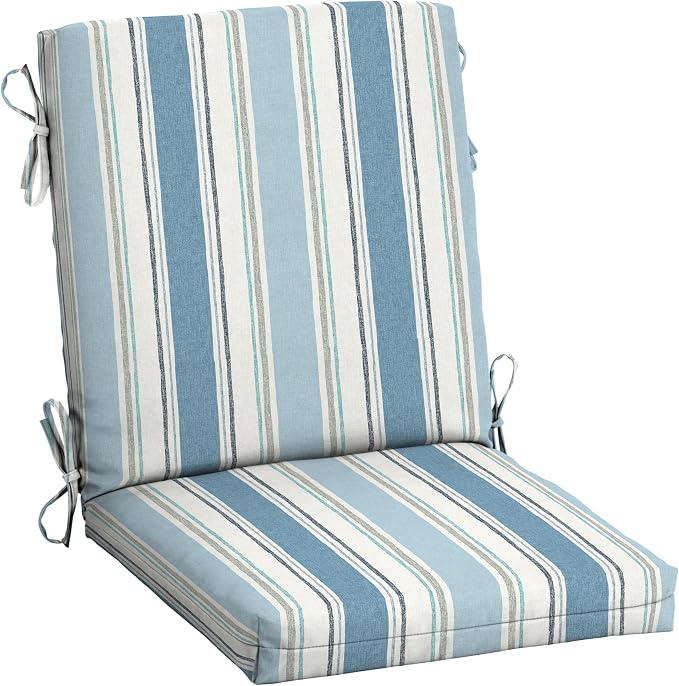 Arden Outdoor Midback Chair Cushion, 18 x 16.5, Rain-Proof, Fade Resistant by ARDEN