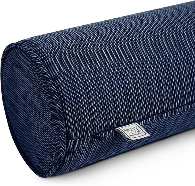 Sherry Kline Island Breeze Indoor/Outdoor Corded Neck Bolster Indigo 6"x 18"Set - Image 2