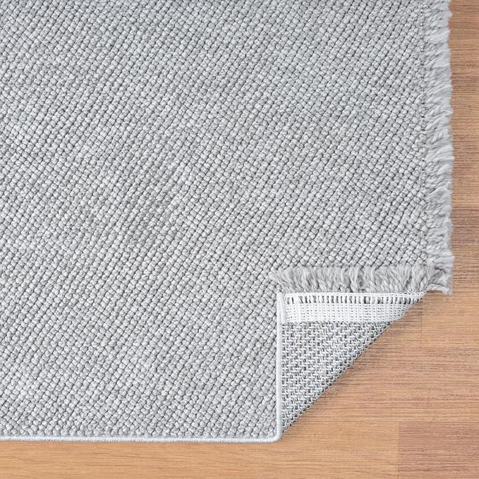 LUXE WEAVERS Solid Machine Woven Gray 4x6 Area Rug, Indoor Stain-Resistant - Image 8