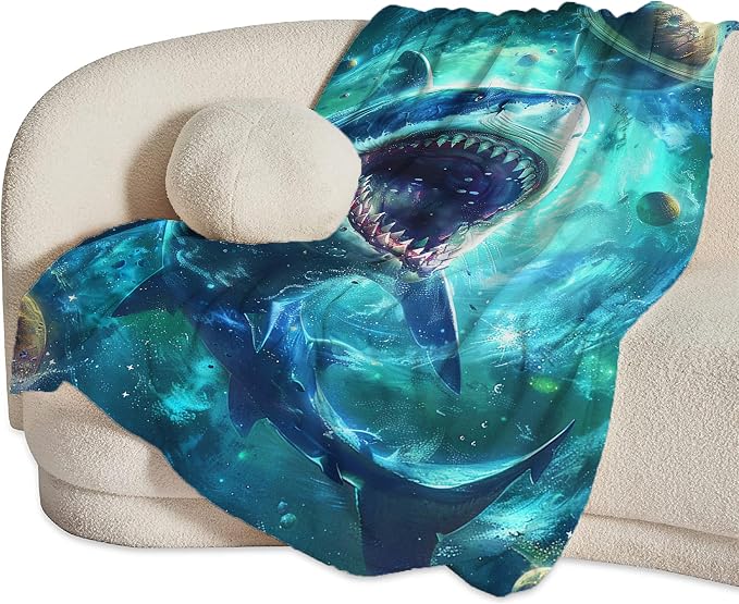 Funny Shark Throw Blanket - Image 6