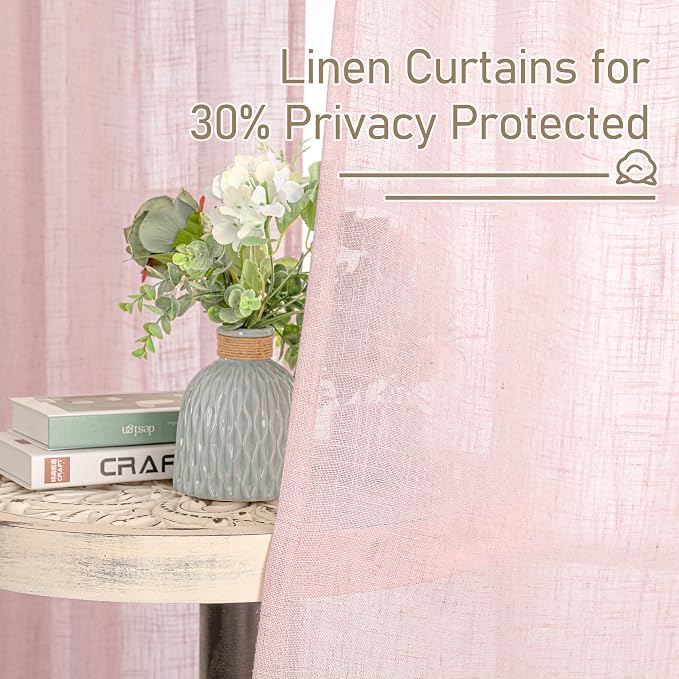 LAMIT 36 Inch Length Linen Curtains - Image 5