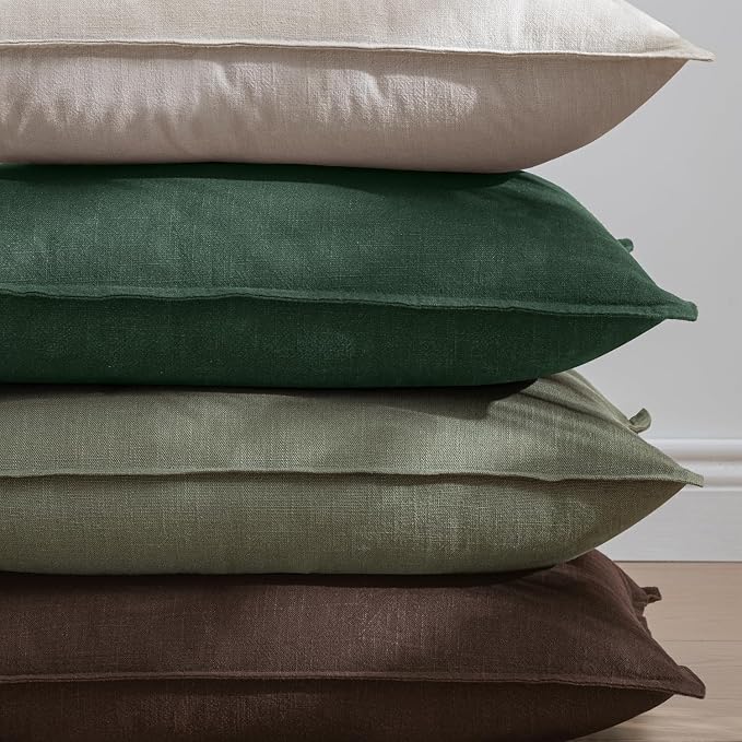 EMEMA Throw Pillow Covers Decorative Linen Pillow Covers 24x24 Inch Dark Brown - Image 8