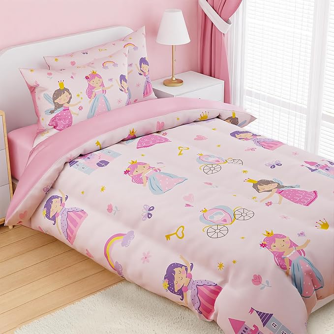 SANDJEST Princess Comforter Set Full Size 98x86in - Image 5