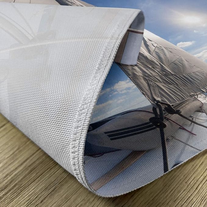 Ambesonne Sailboat Place Mats Set of 4, Sailing Boat in The Sea Maritime Speedy - Image 5