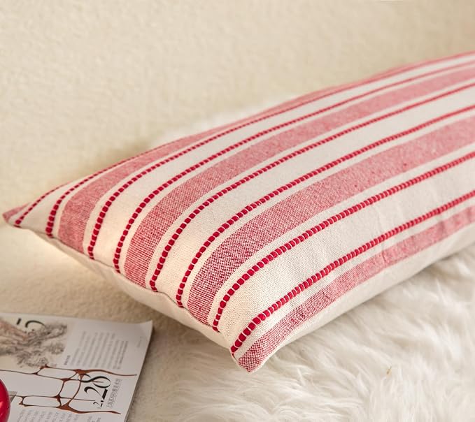 Christmas Lumbar Pillow Covers, Boho Textured Long Accent Pillow Case, Chair - Image 2
