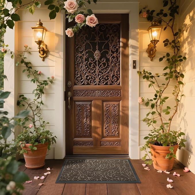 Yimobra Door Mat Outside Entrance 29.5x17, Waterproof Sturdy Outdoor Mats - Image 3