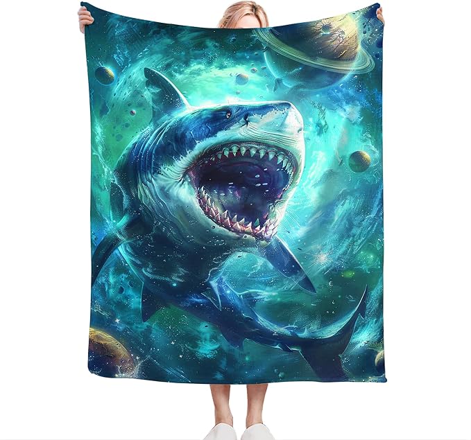 Funny Shark Throw Blanket - Image 2