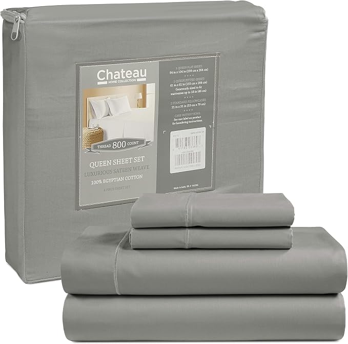 Egyptian Cotton Sheets Queen Size Bed Set Deep Pockets, 800 TC Cotton Queen - Image 9