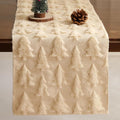Christmas Tbale Runner 13x120 Inch Soft Plush Faux Fur Jacquard Beige Big Small by Unknown