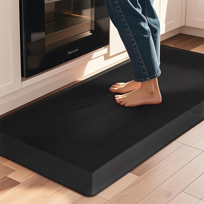 Anti Fatigue Kitchen Mats for Floor, 9/10 Extra Thick Cushioned Standing Desk by TyrotHomeDecor