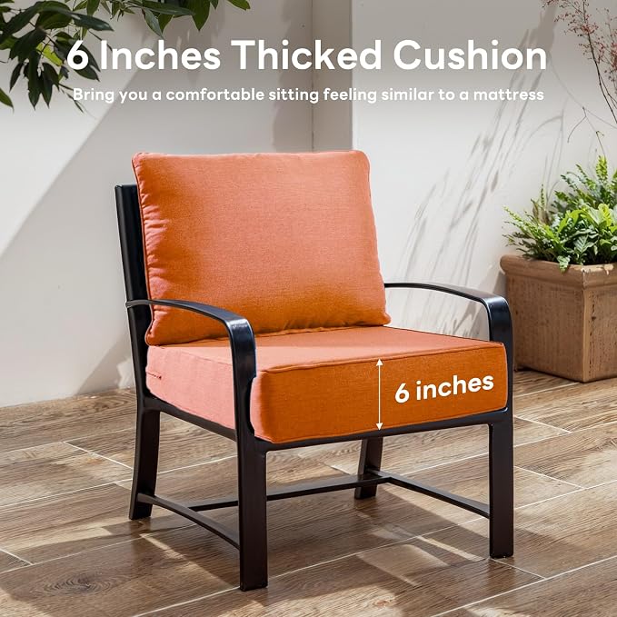 6 inches Thicker Outdoor Chair Cushions Set- 24" *24" *6" Waterproof Patio - Image 3