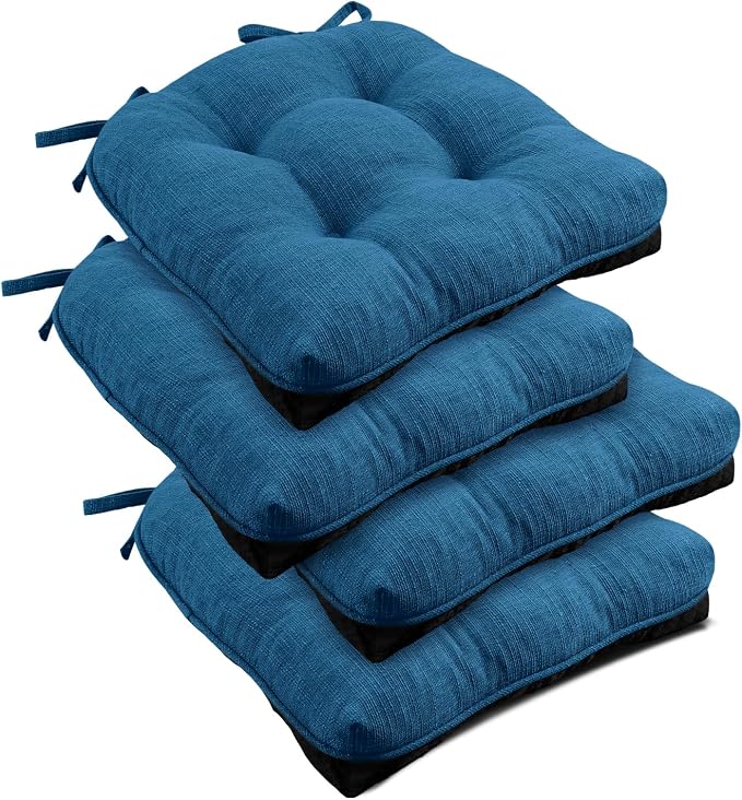 downluxe Indoor Chair Cushions for Dining Chairs, Tufted Overstuffed Textured by Downluxe