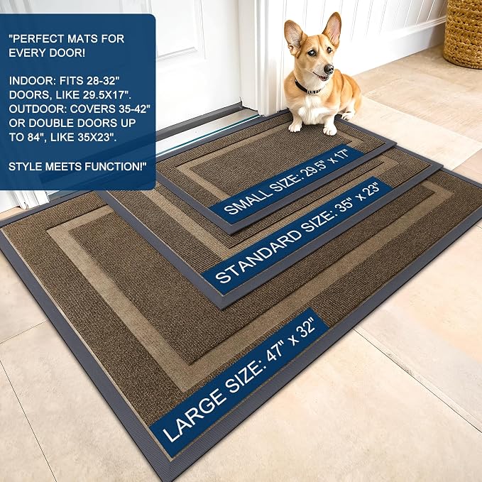 OLANLY Front Door Mat Indoor Outdoor Entrance, Waterproof All-Season, - Image 2