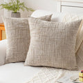 Decorative Throw Pillow Covers 18x18 Inch Set of 2, Soft Solid Farmhouse by ZSkogur